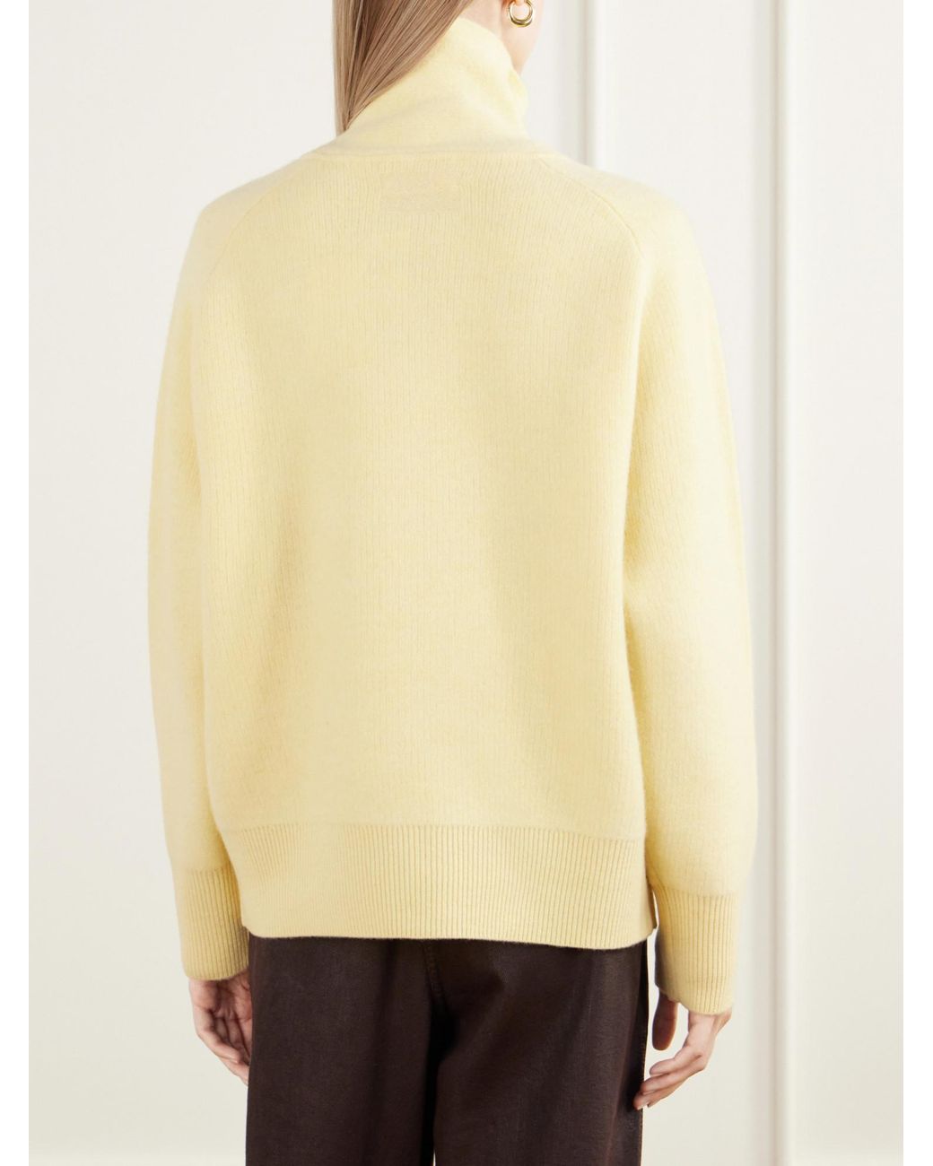 Guest In Residence Yellow Rib-Trimmed Felted Jacket