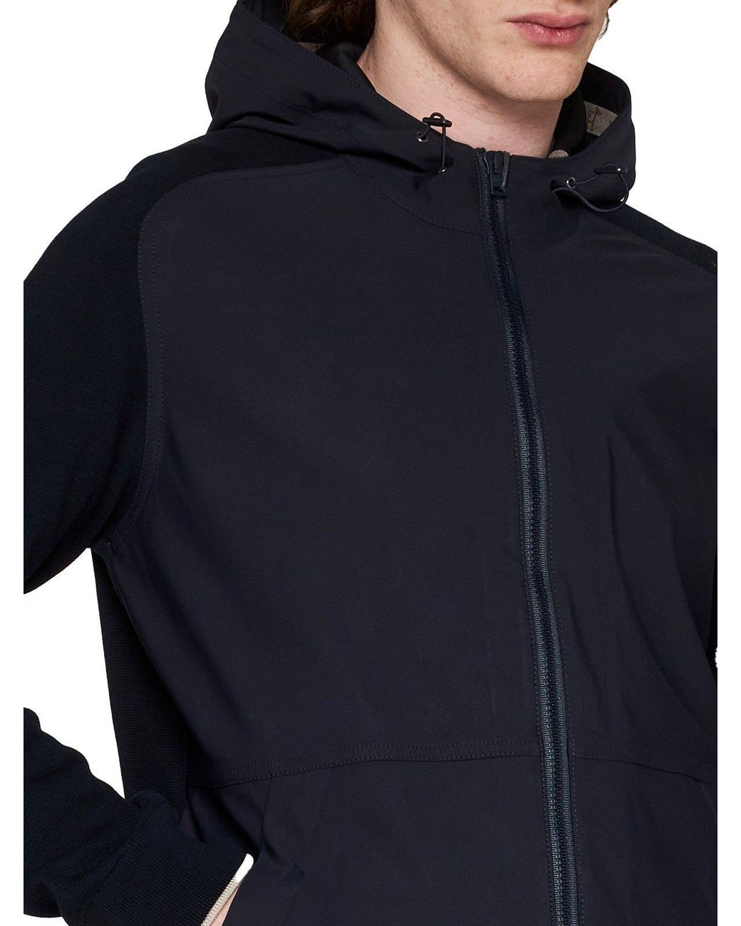 Herno Blue Zip-Up Hooded Jacket for men
