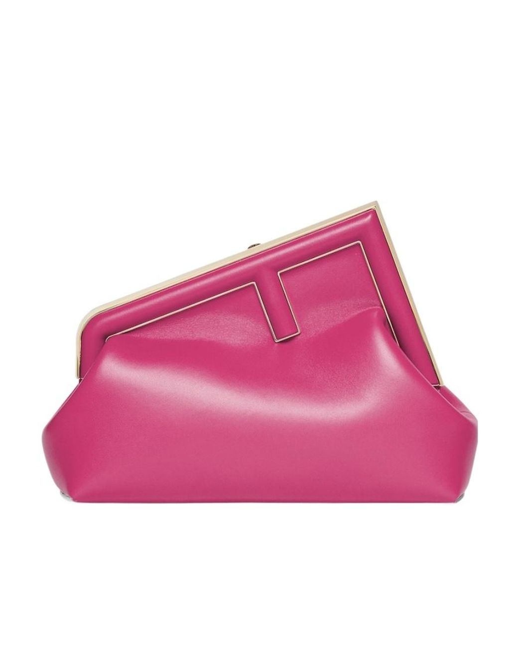 Fendi Pink First Midi Oversized F Clasp Bound Tote Bag