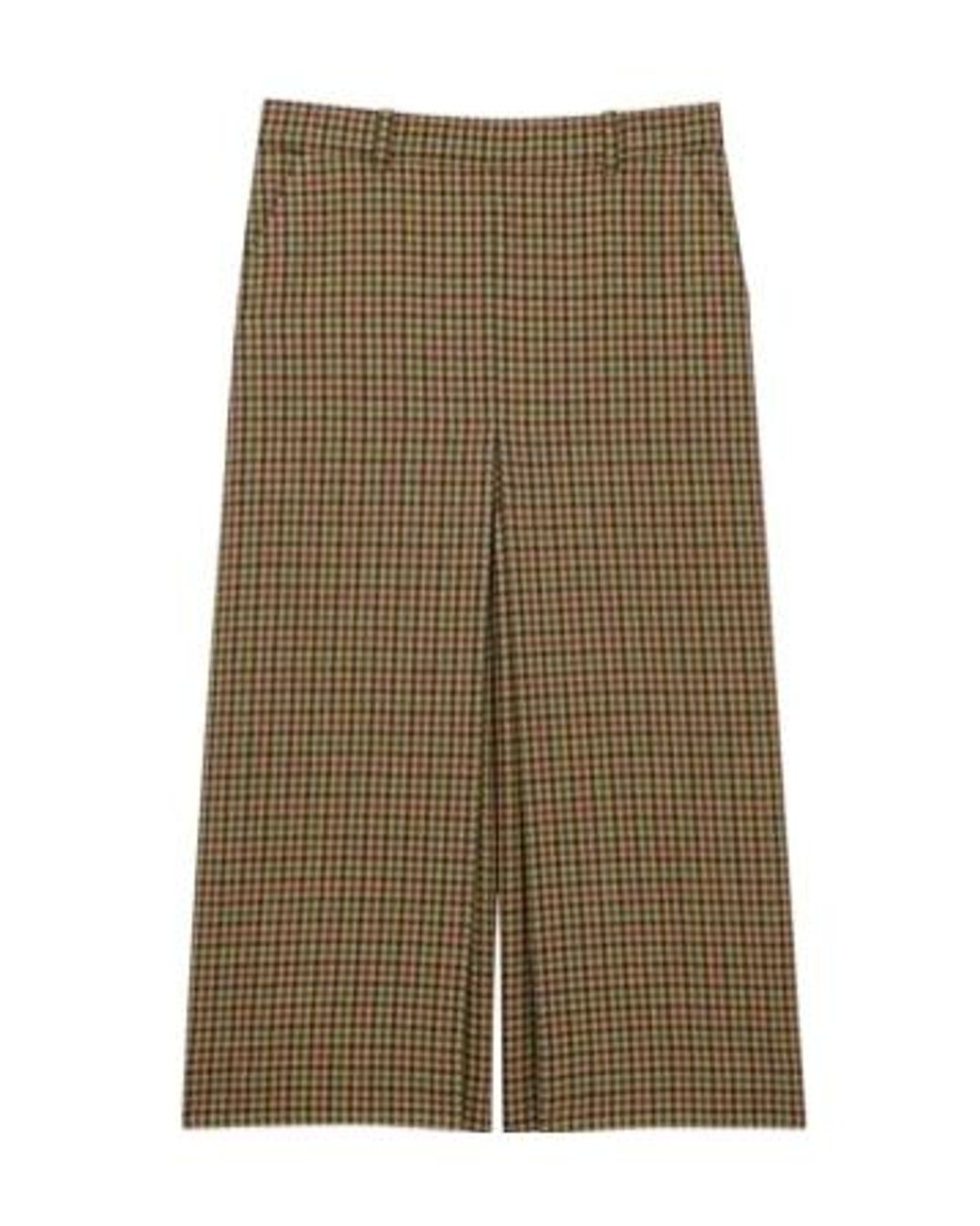 Saint Laurent Green Plaid Wool Skirtpants