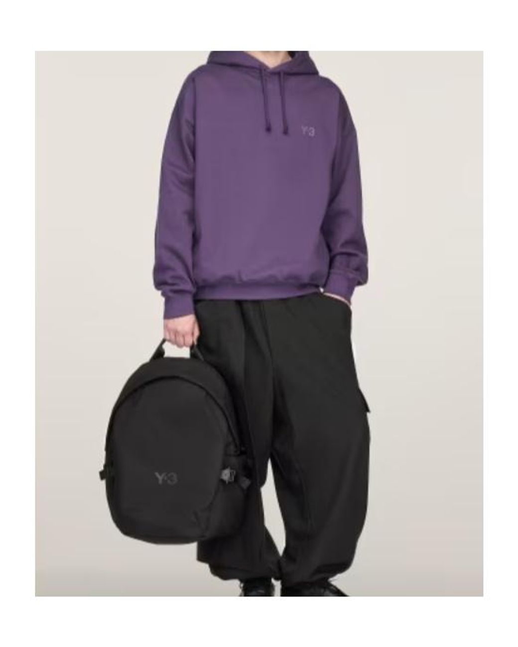 Y-3 Black Staple Logo Detailed Zipped Fanny Pack for men