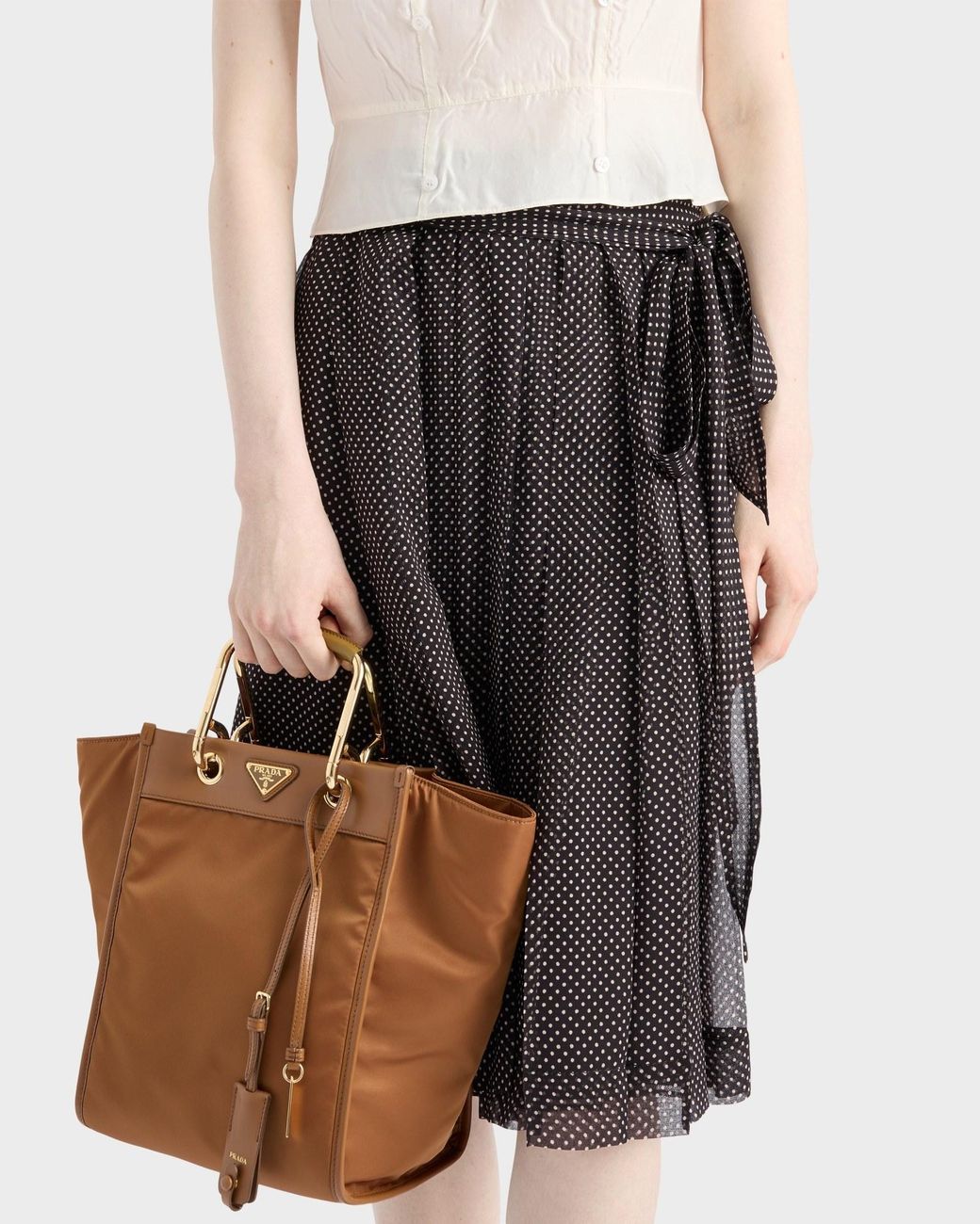 Prada Black Printed Chiffon Wrap Skirt