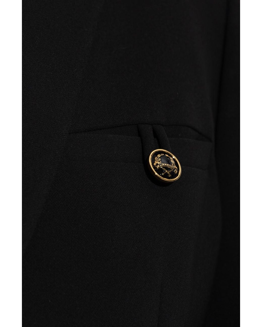 Moschino Black Single-Breasted Crepe Blazer