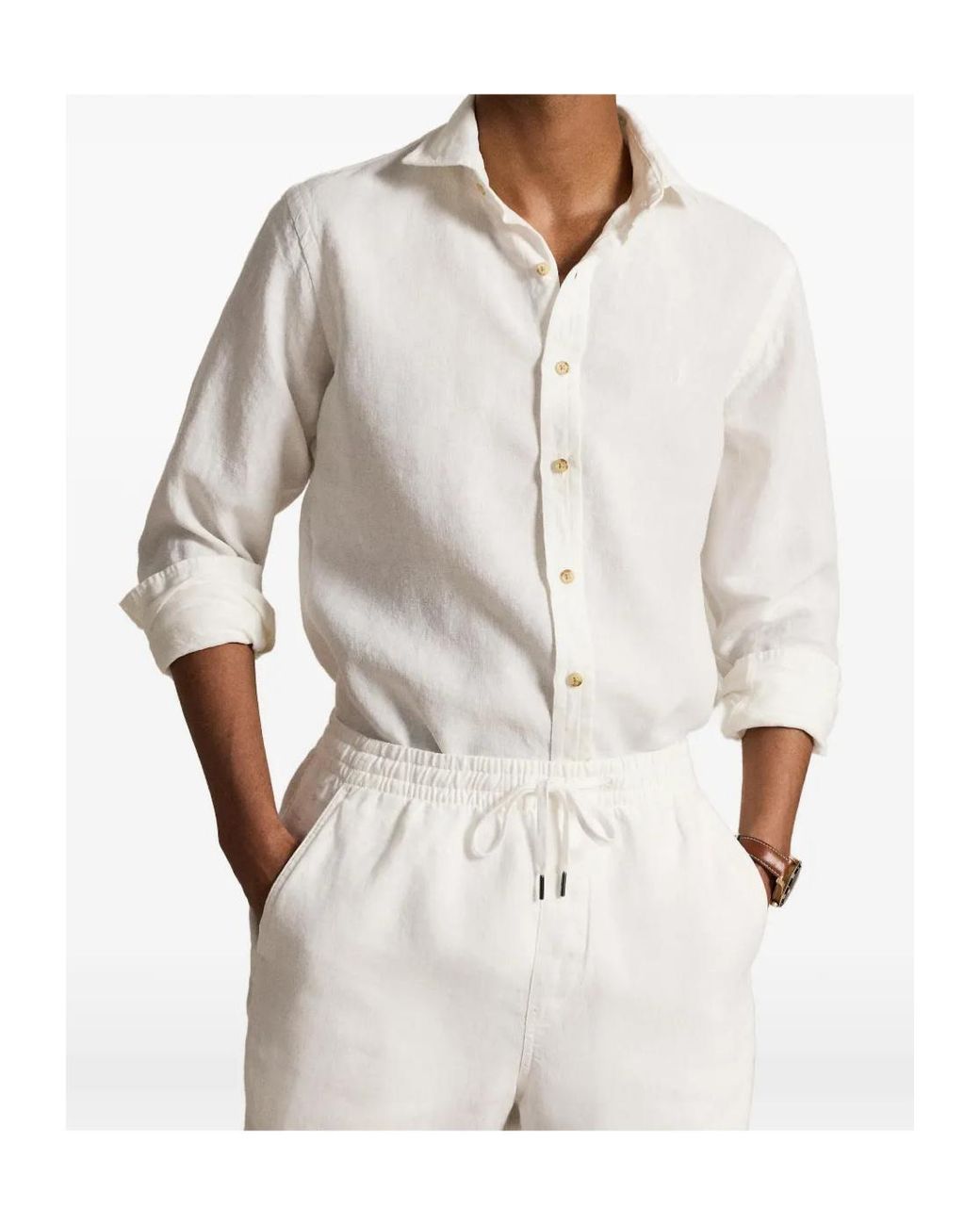 Polo Ralph Lauren White Long Sleeved Shirt for men