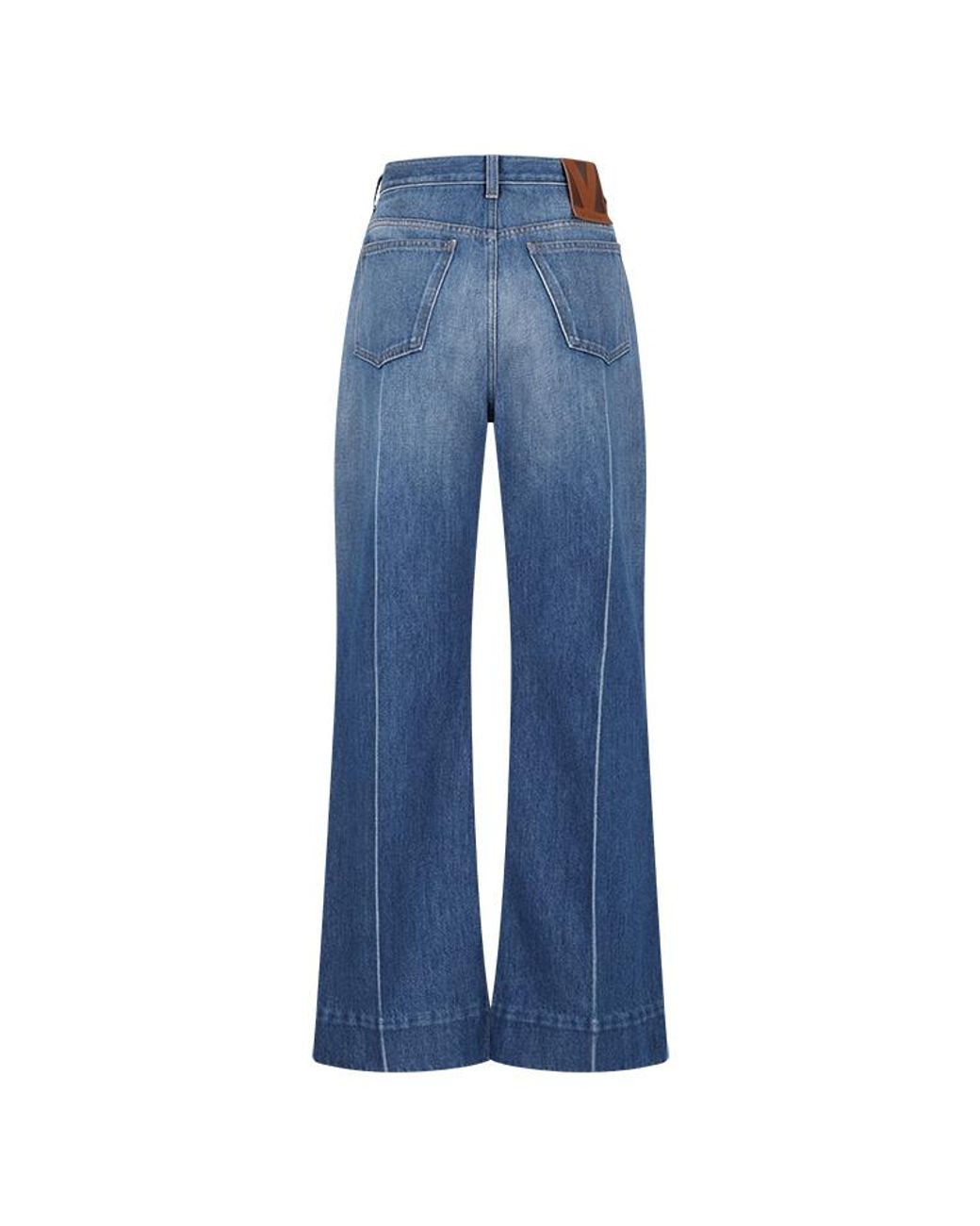 Valentino Blue Logo Patch Straight-Leg Jeans