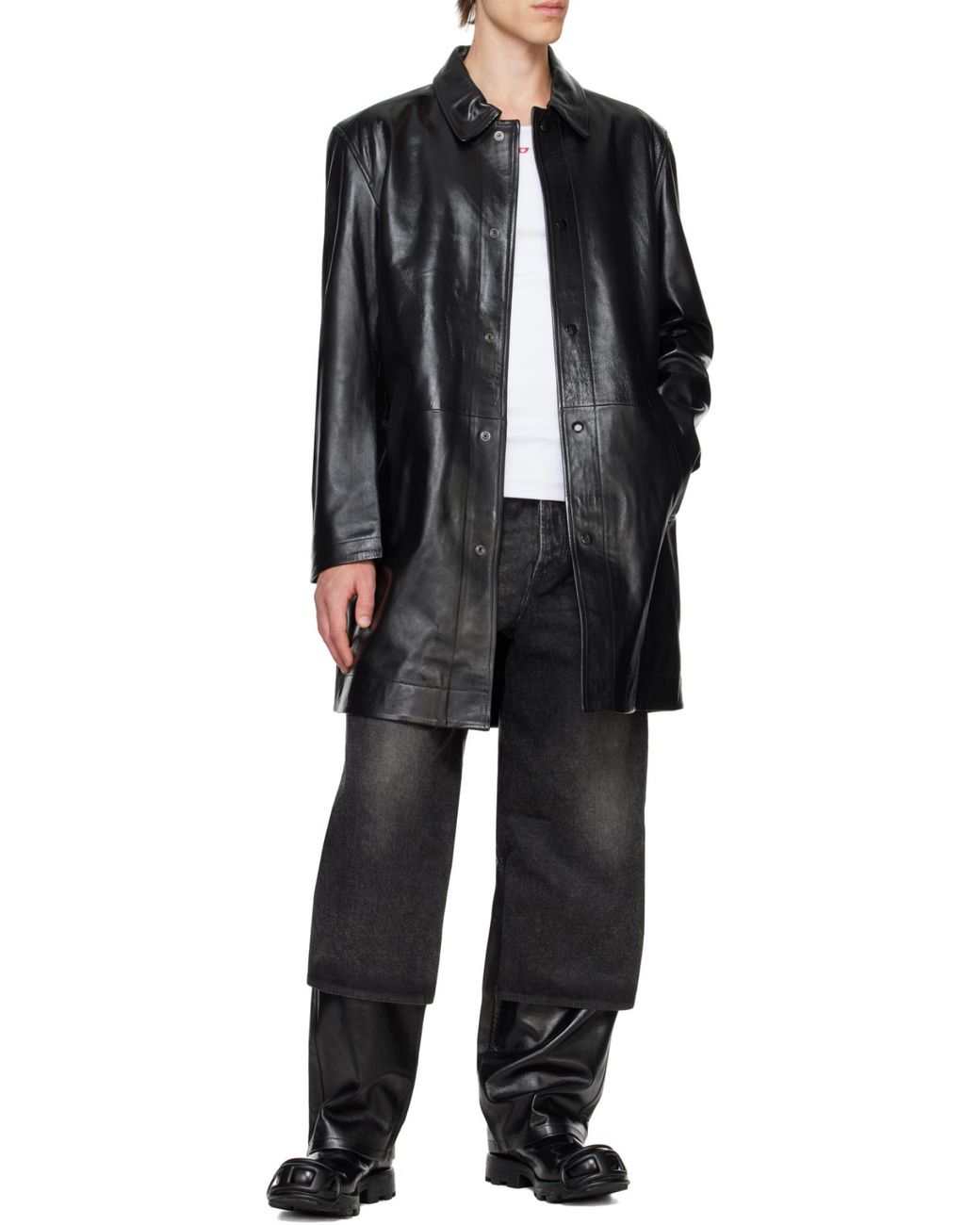 DIESEL Black D-Hammer Round-Toe Ankle Boots for men