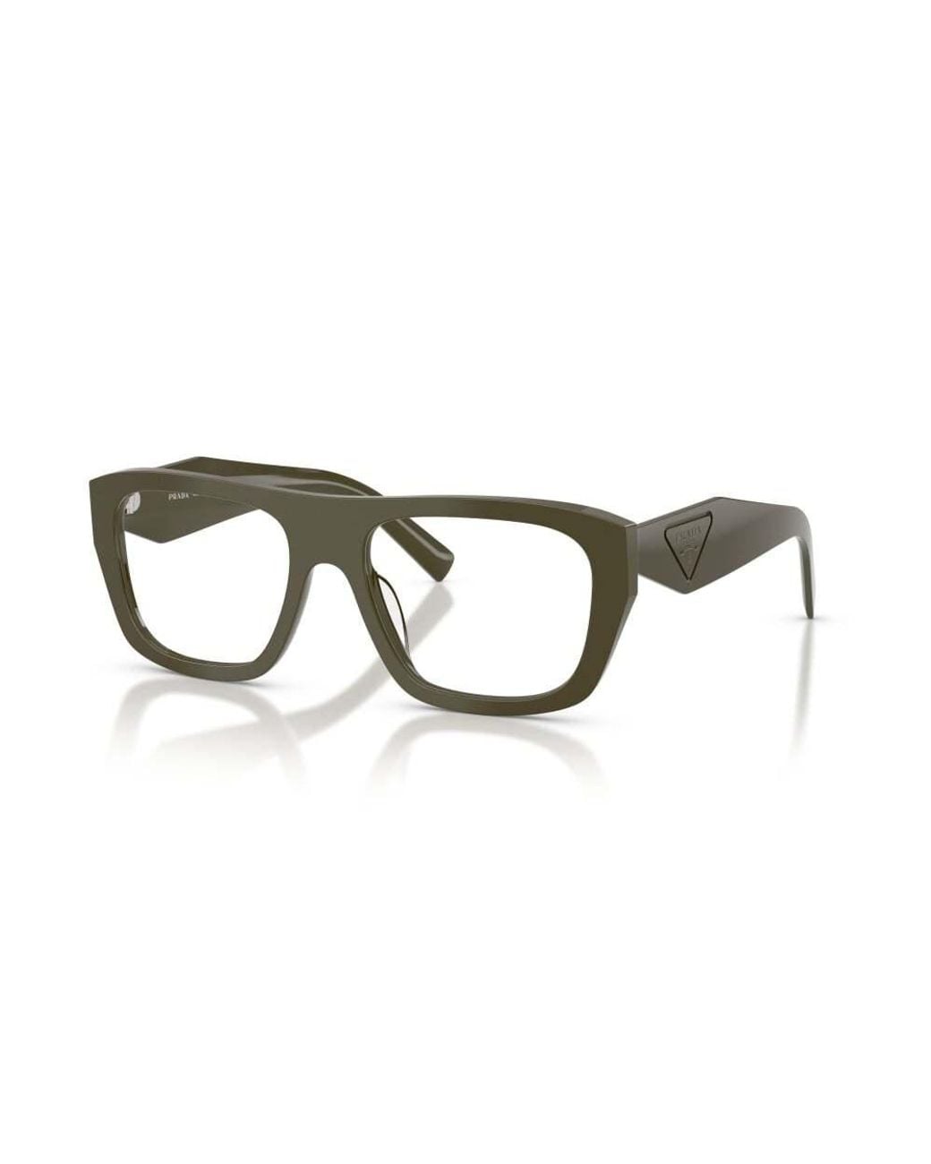 Prada White Eyewear Geometric Frame Glasses