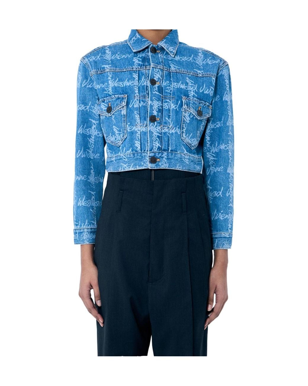 Vivienne Westwood Blue Marlene Cropped Denim Jacket