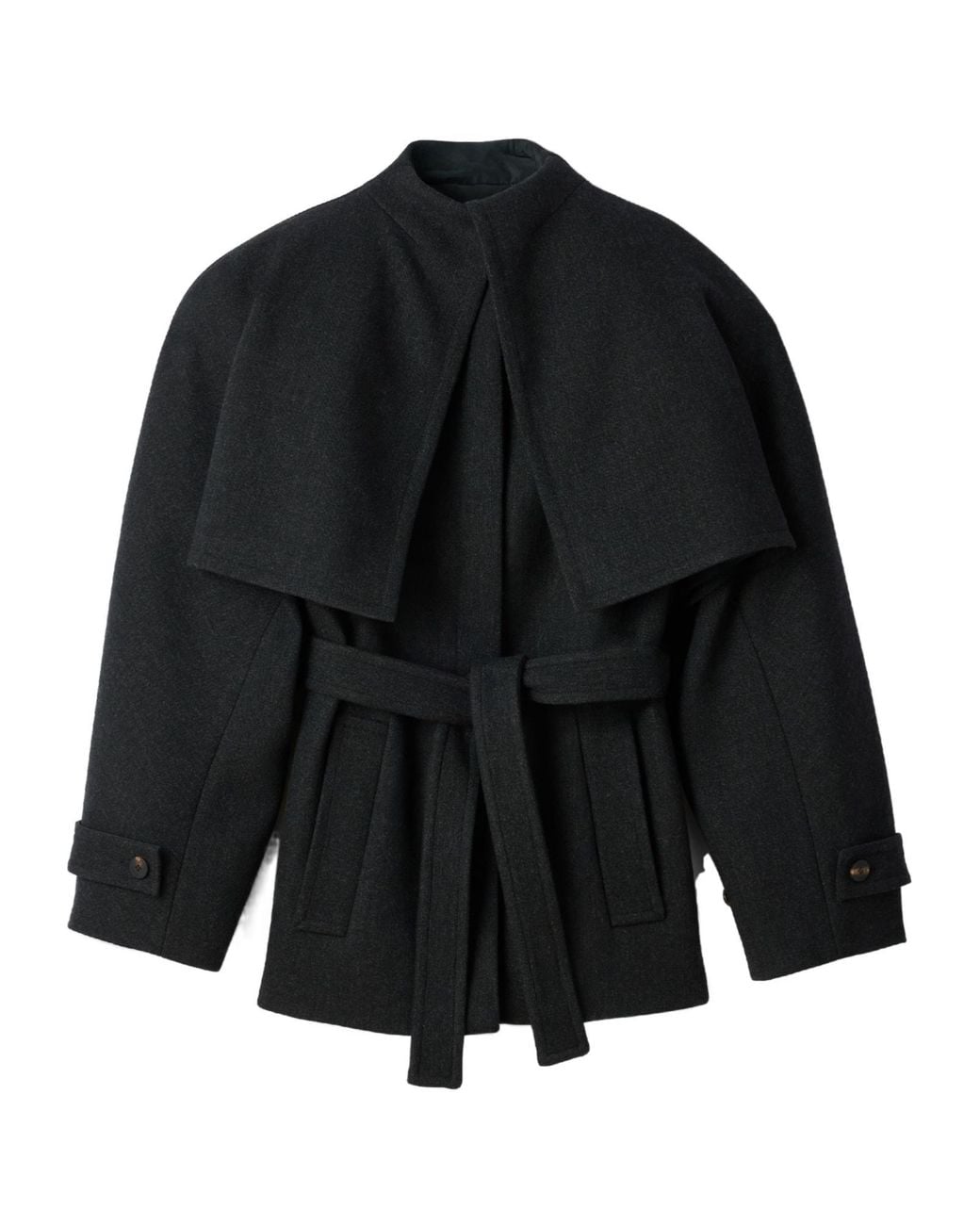 Jacquemus Black The Boléro Tied-Waist Short Peacoat