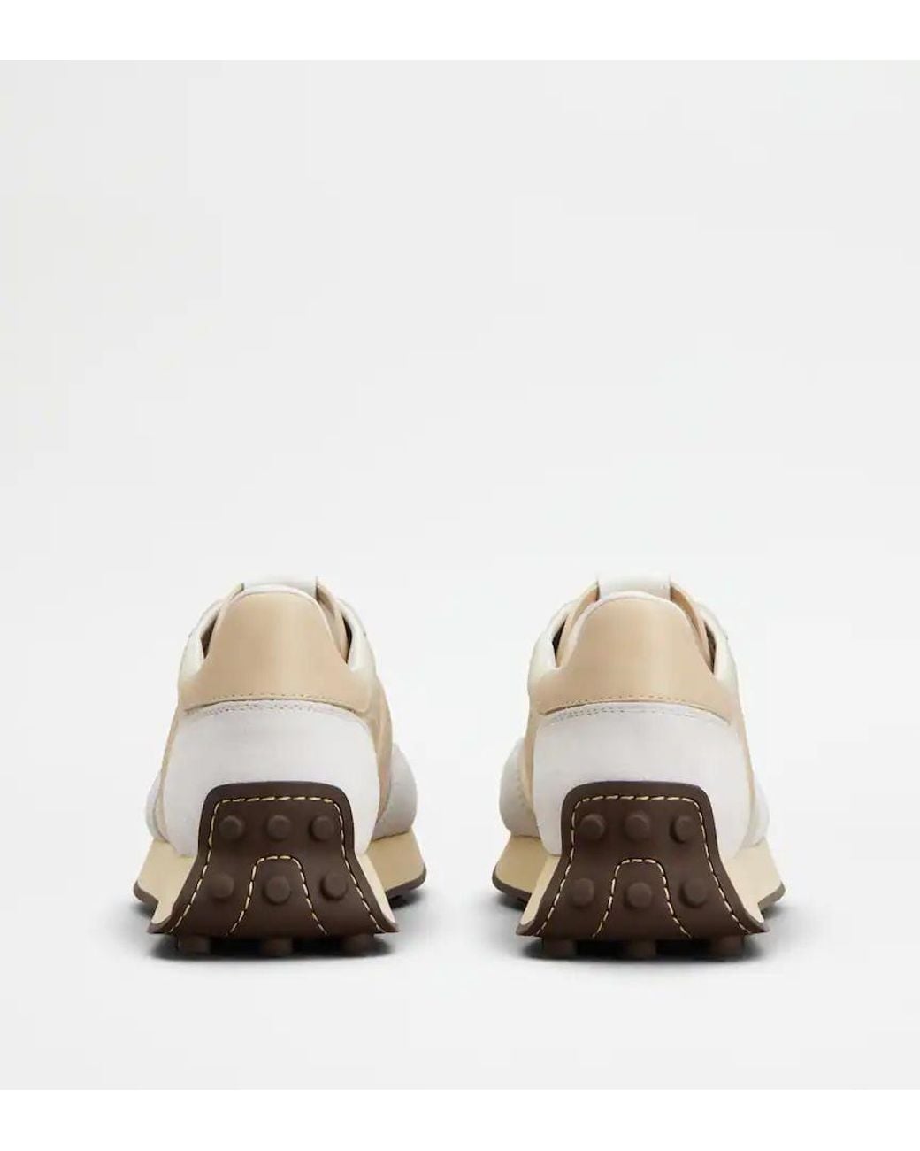 Tod's White Round-Toe Lace-Up Sneakers