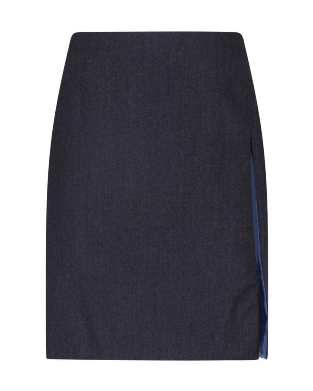 Gucci Black Stretch Wool Mini Skirt With Split