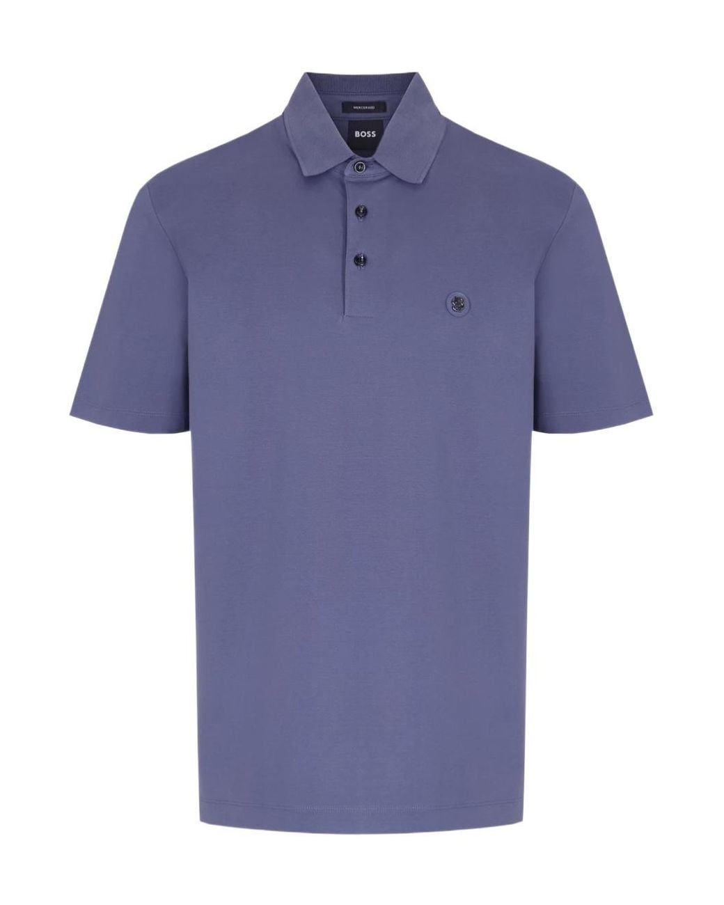 Boss Blue Boss Double-Monogram Patch Polo Shirt for men