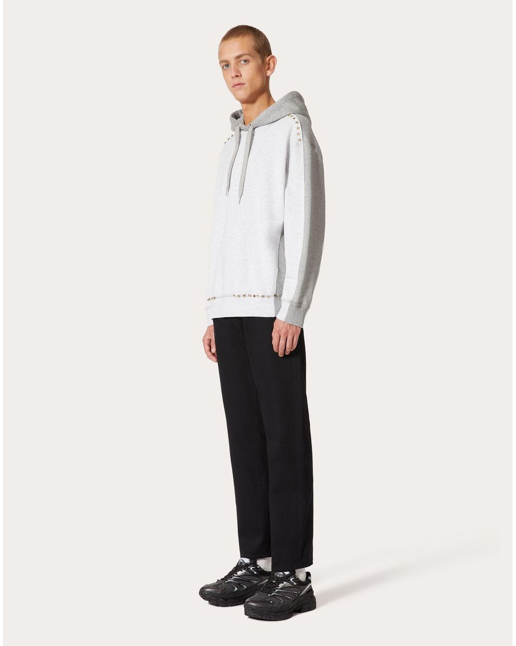 Valentino Black Stud Detailed Straight Leg Jeans for men