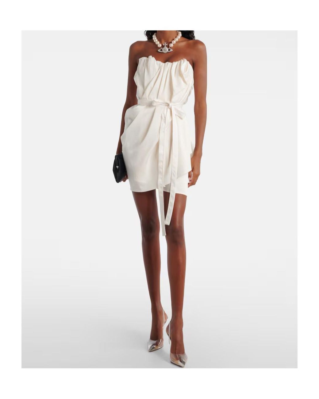 Vivienne Westwood White Susana Draped Corset Dress