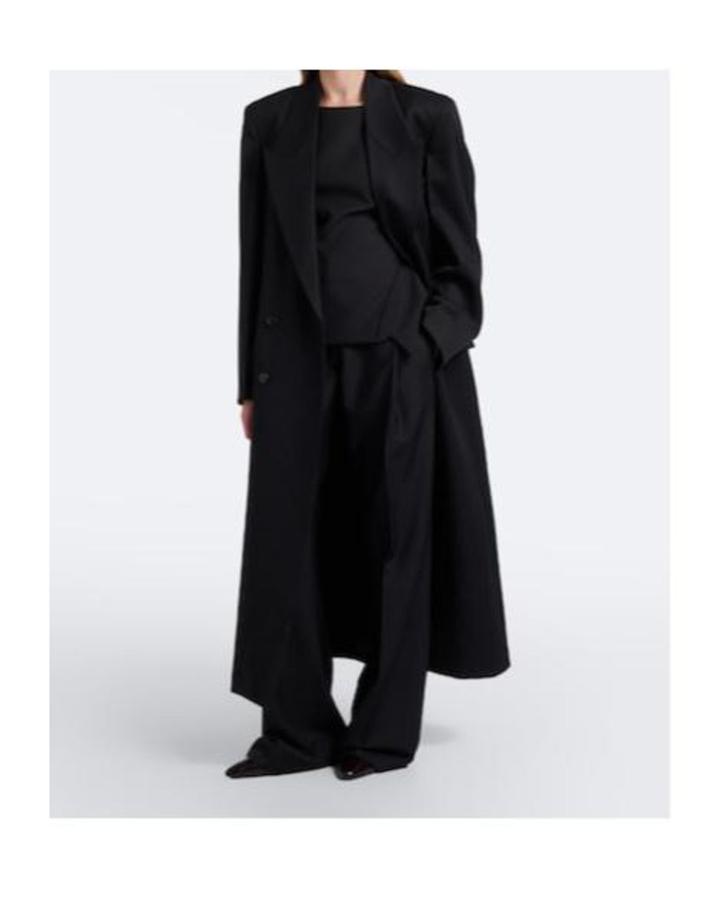 Rohe Black Double-Breasted Virgin Wool Coat
