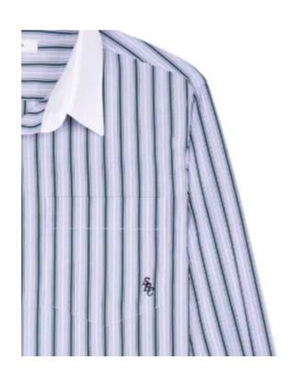Sporty & Rich Blue Striped Contrast-Collar Shirt