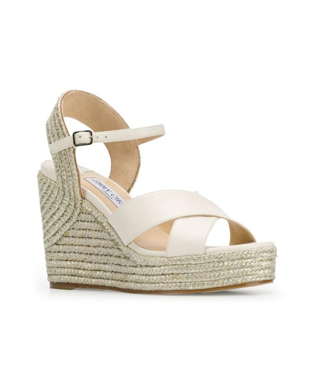 Jimmy Choo Metallic Dellena 100 Wedge Sandals