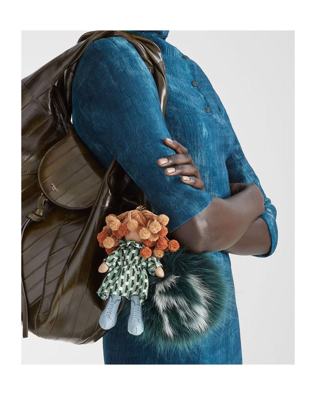 Fendi Green Fox Fur Charm