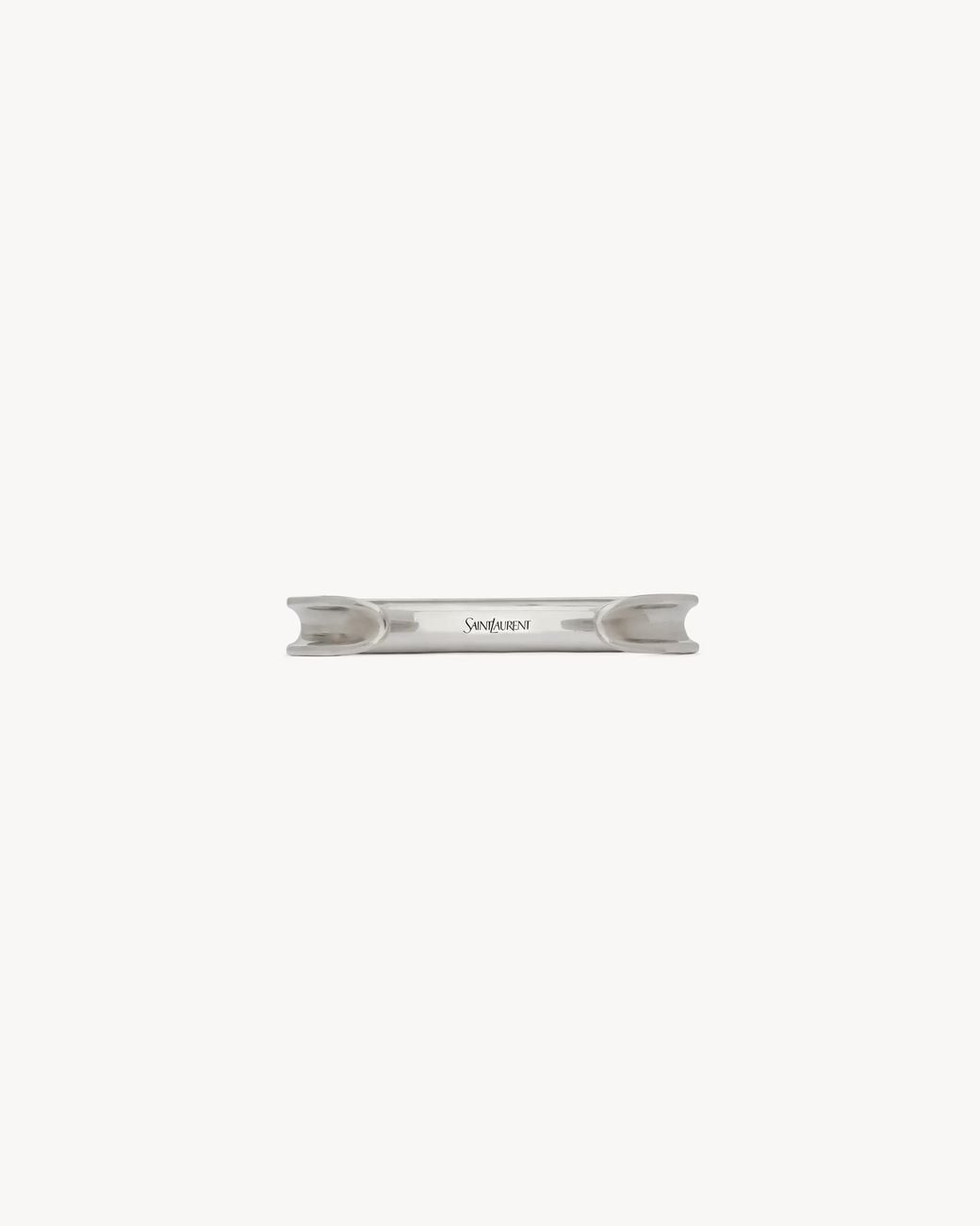 Saint Laurent White Groove Cuff for men