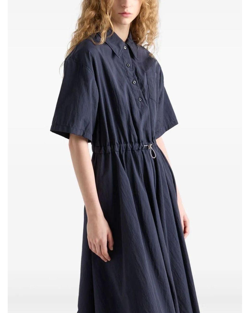 Prada Blue Short Sleeves Dress
