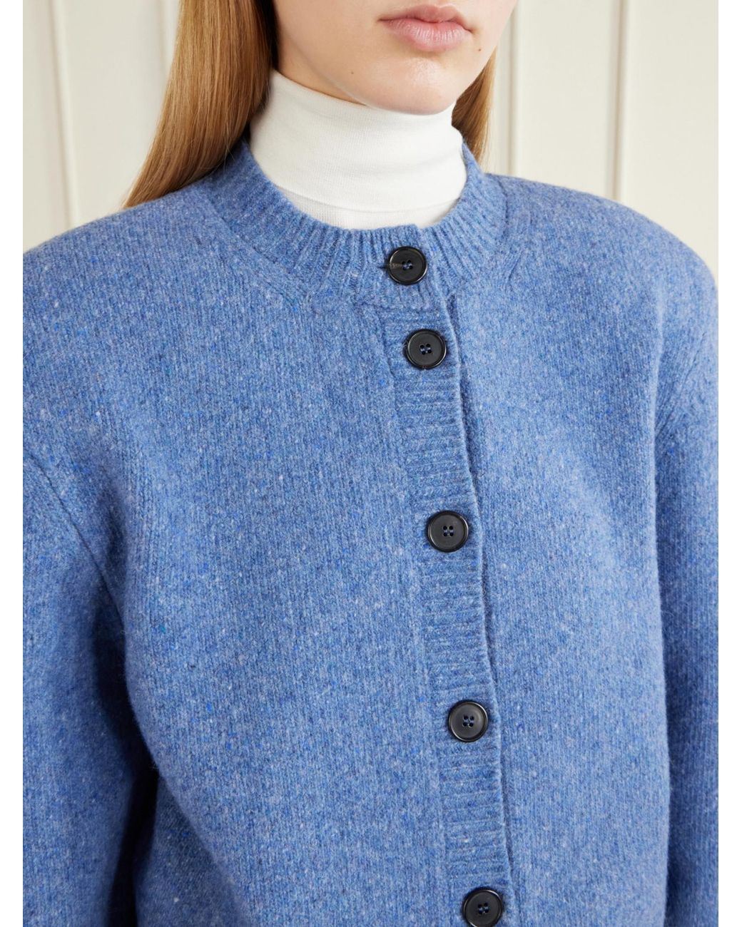 Rohe Blue Mélange Wool-Blend Cardigan