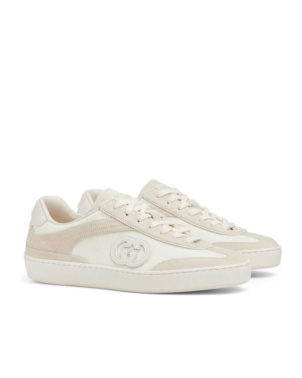 Gucci White G75 Sneaker, Suede