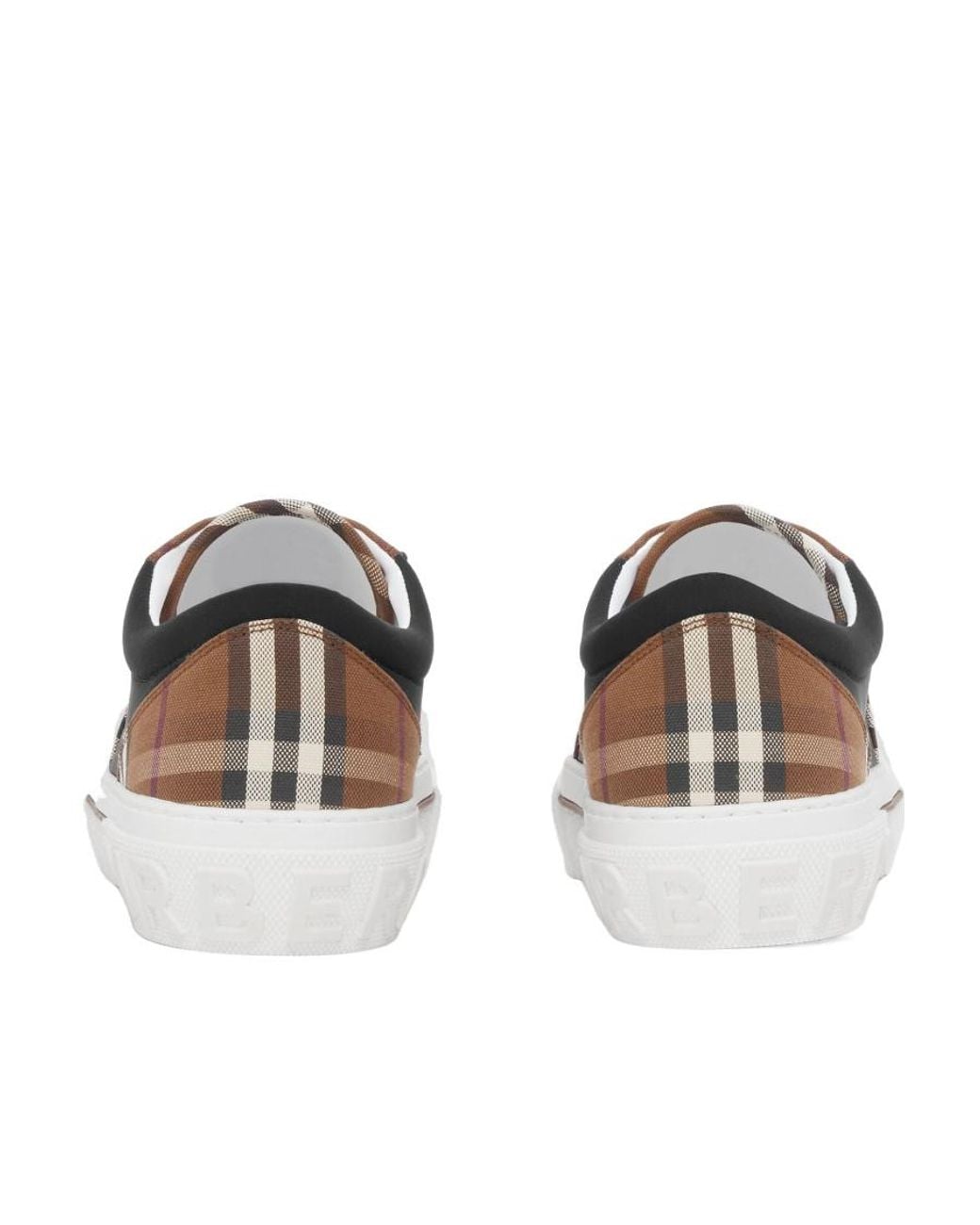 Burberry Brown Vintage Check Canvas High-top Sneaker for men