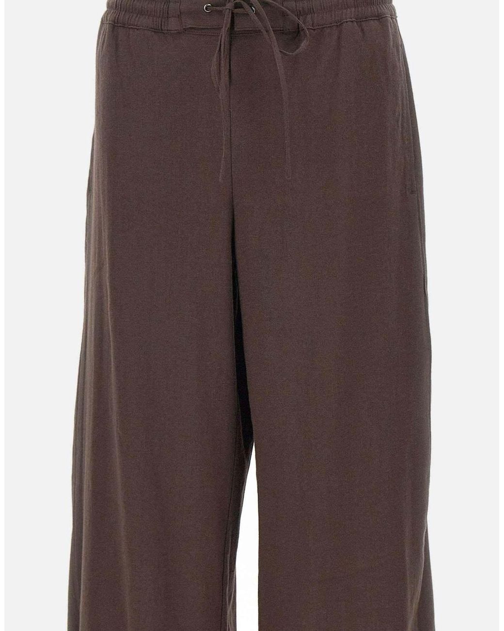 Vince Brown Drawstring Wide-Leg Pants