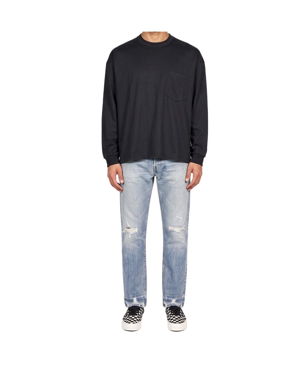 Comme des Garçons Blue Comme Des Garçons Homme Long Sleeved Crewneck T-Shirt for men