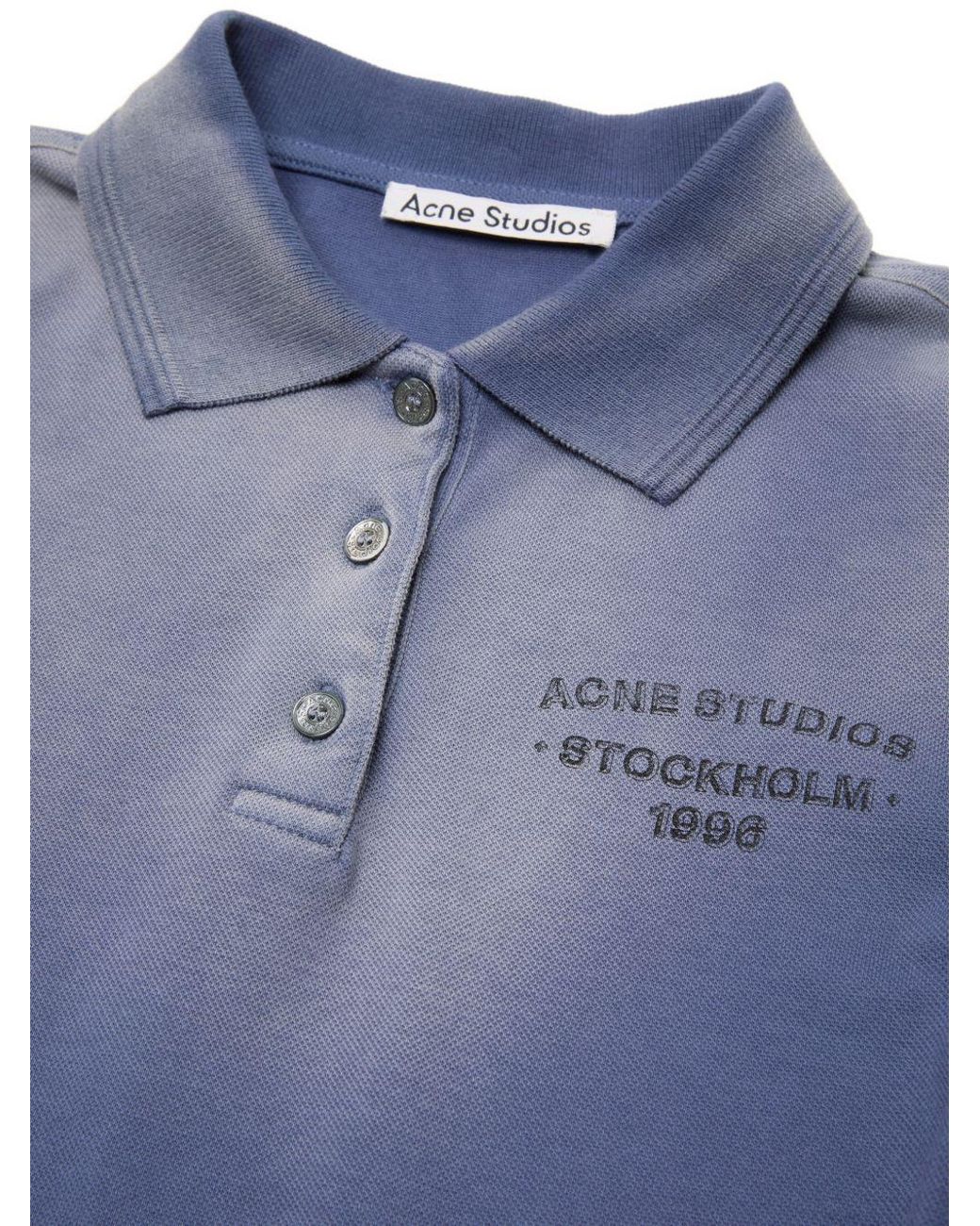Acne Blue Sprayed Polo T-Shirt