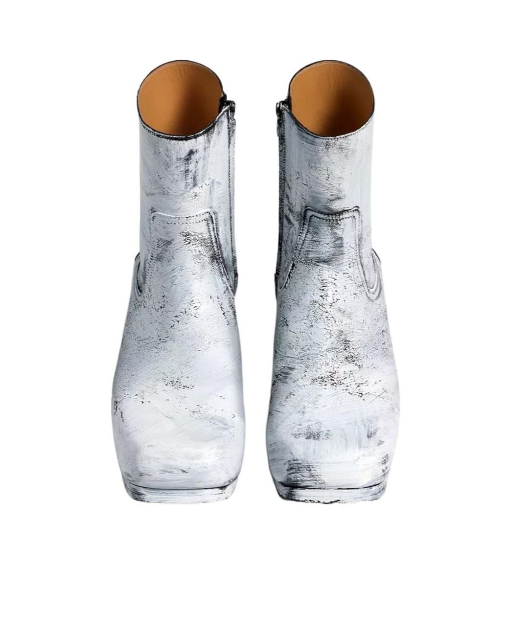 Maison Margiela Gray Float Printed Ankle Boots for men