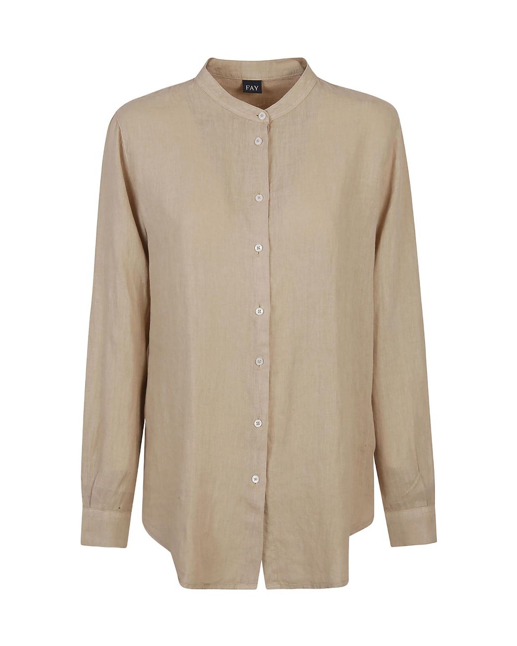 Fay Natural Long-Sleeved Button-Up Shirt
