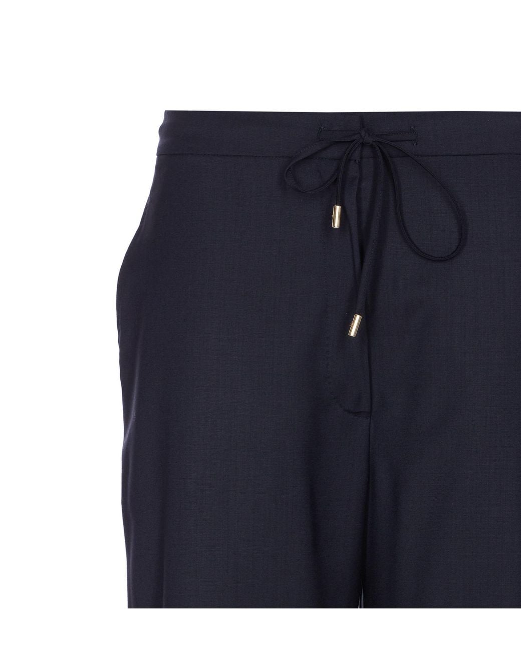 Max Mara Blue Studio Berard High-Waist Drawstring Trousers