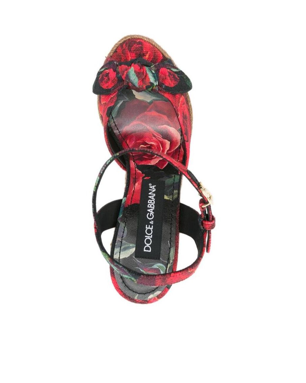 Dolce & Gabbana Pink Floral Motif Wedge Sandals