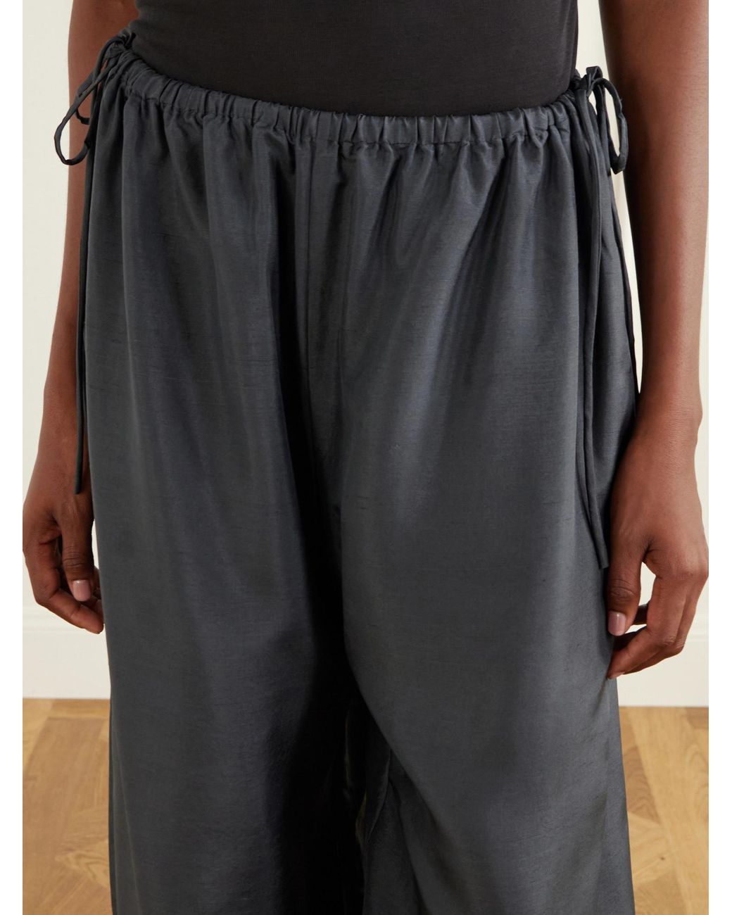 St. Agni Gray Silk Balloon Trousers