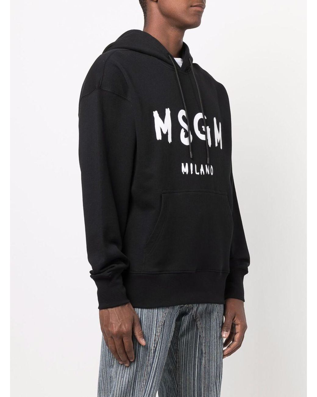 MSGM Black Logo Print Sweatshirt for men