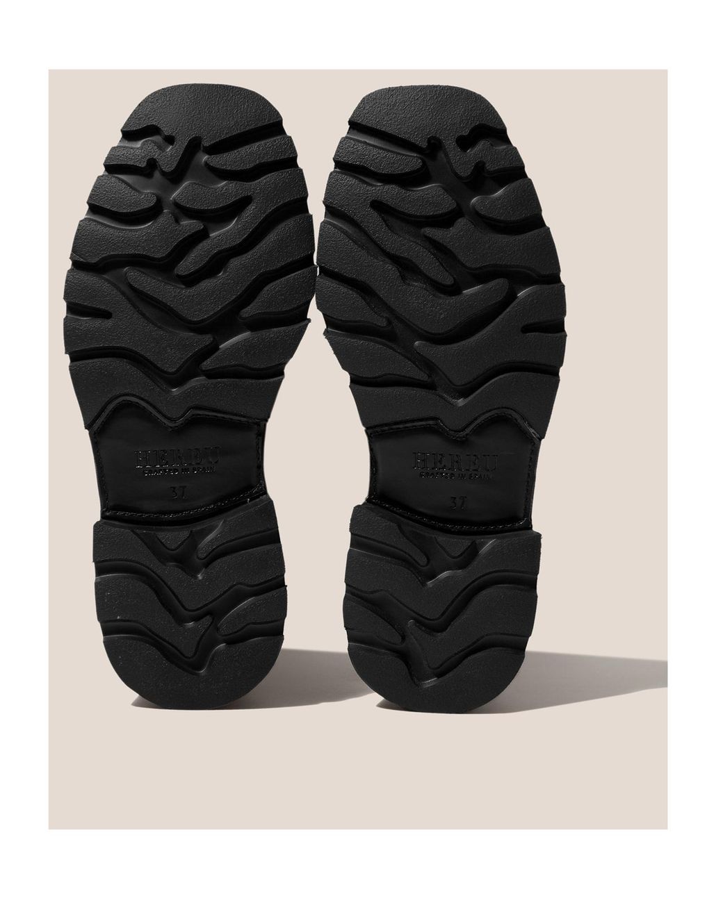 Hereu Black Tread Sole T-Bar Loafer