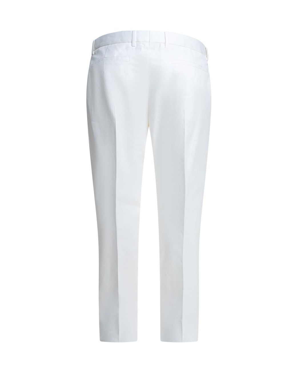 Zegna White Pleated Slim Pants for men