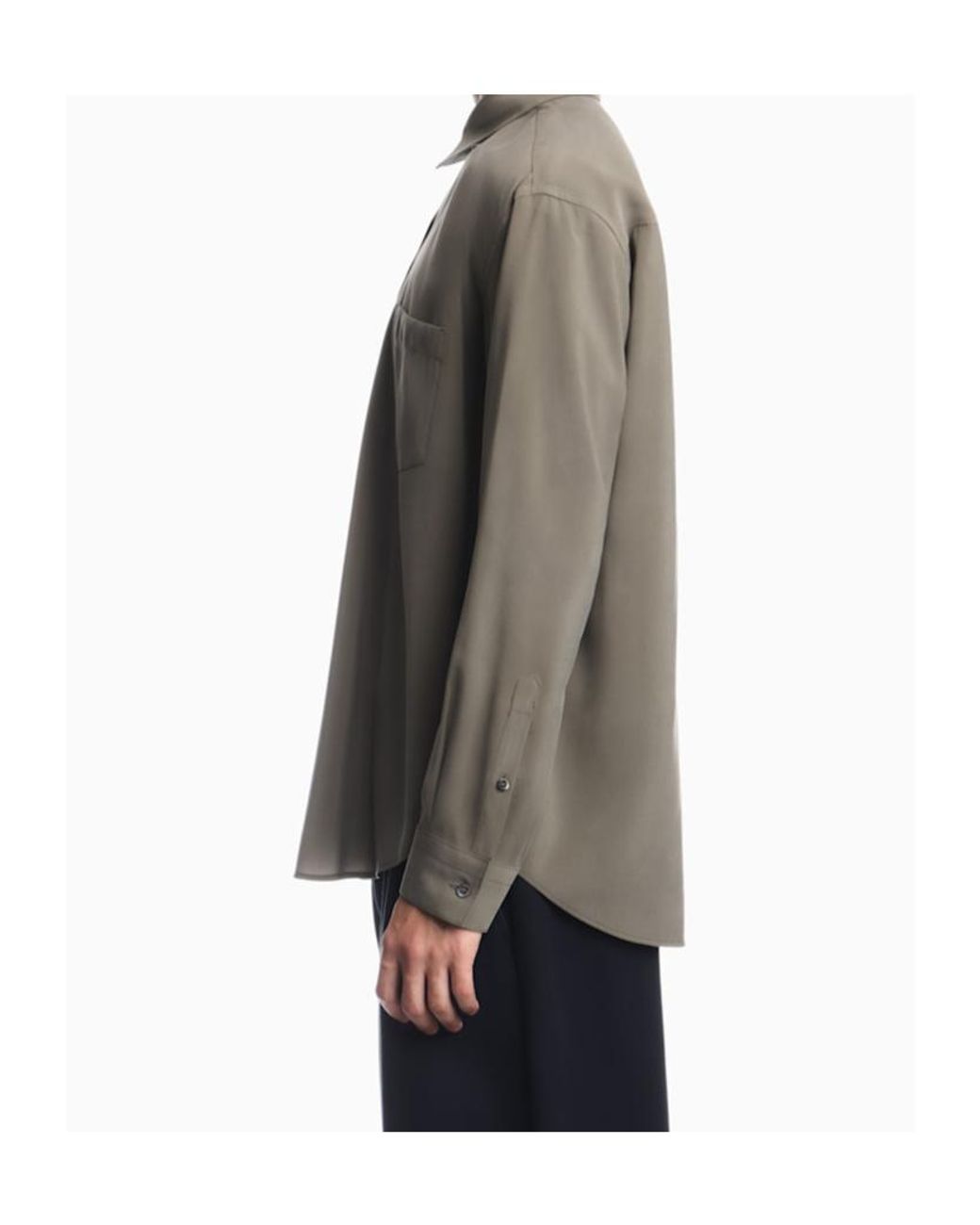 Emporio Armani Green Chest-Pocket Shirt for men
