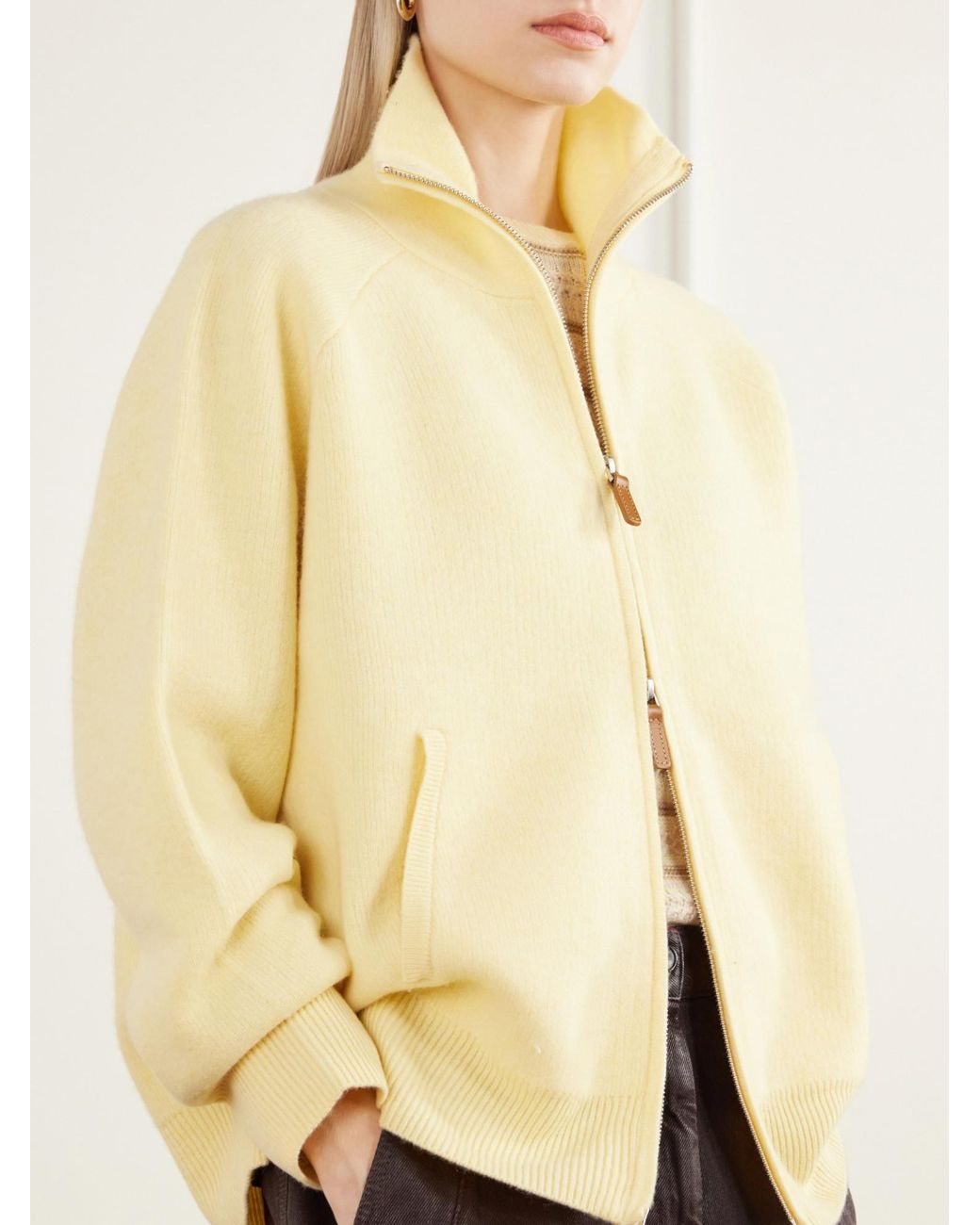 Guest In Residence Yellow Rib-Trimmed Felted Jacket