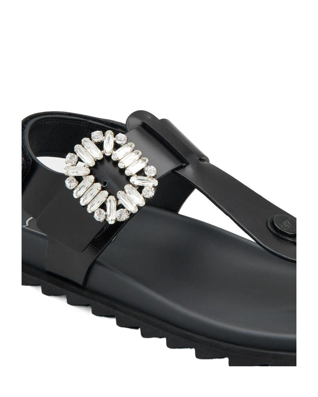 Roger Vivier Black Slidy Viv' Thong Sandals
