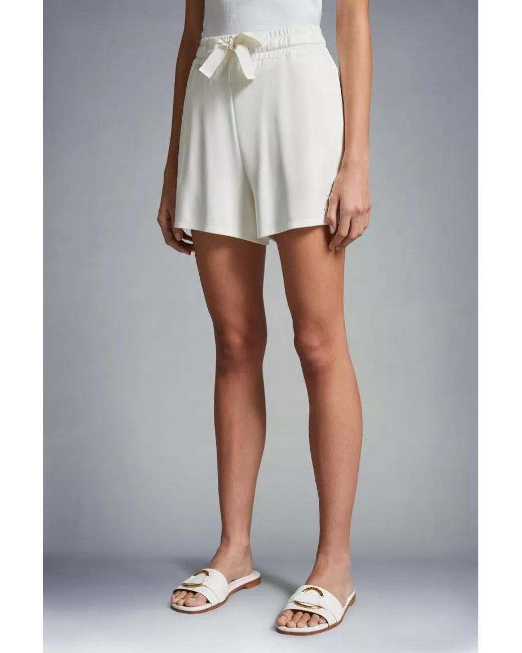 Moncler White Viscose Shorts