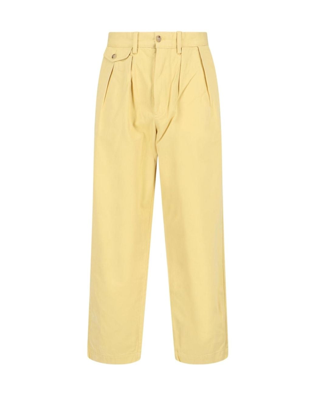 Polo Ralph Lauren Yellow Pleat-Detail High-Waist Trousers for men