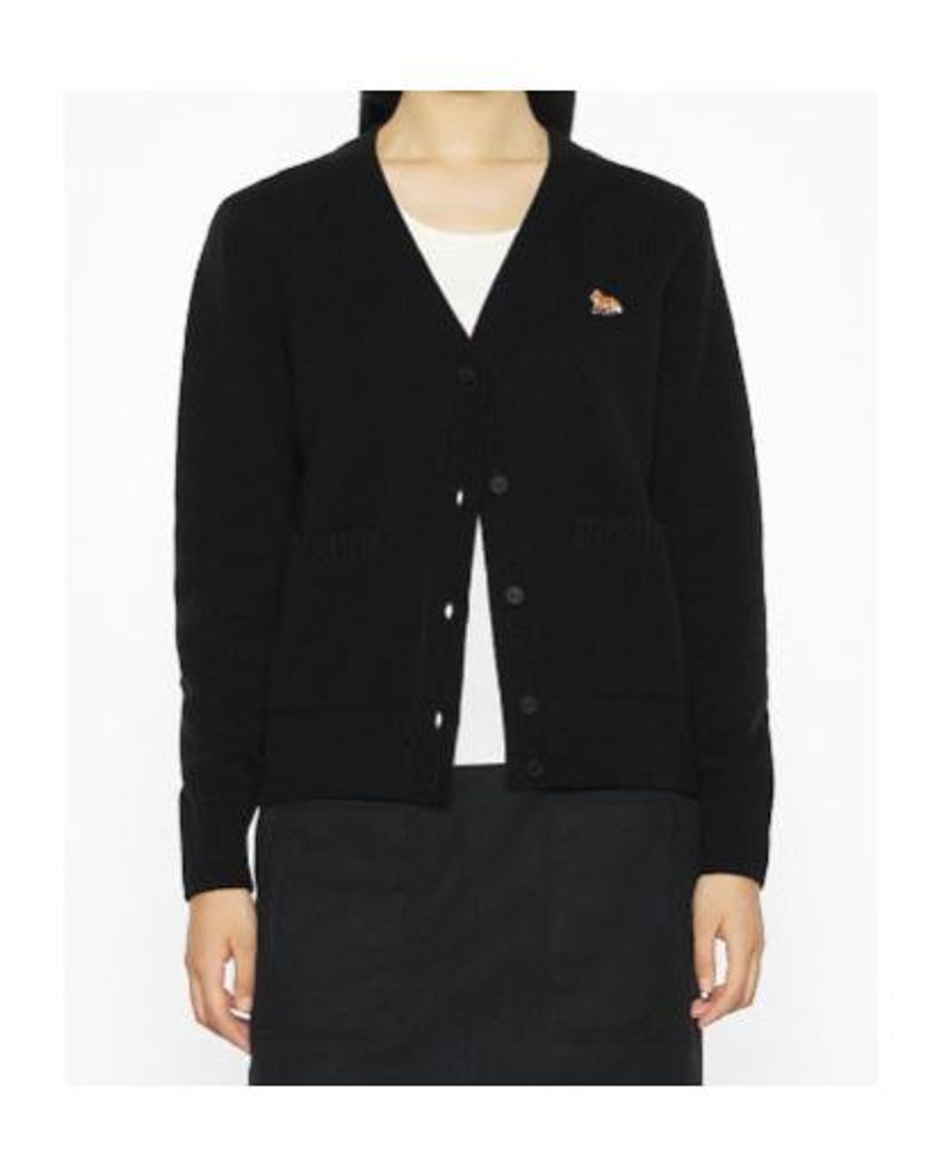 Maison Kitsuné Black Maison Kitsuné Baby Fox Boxy Cardigan