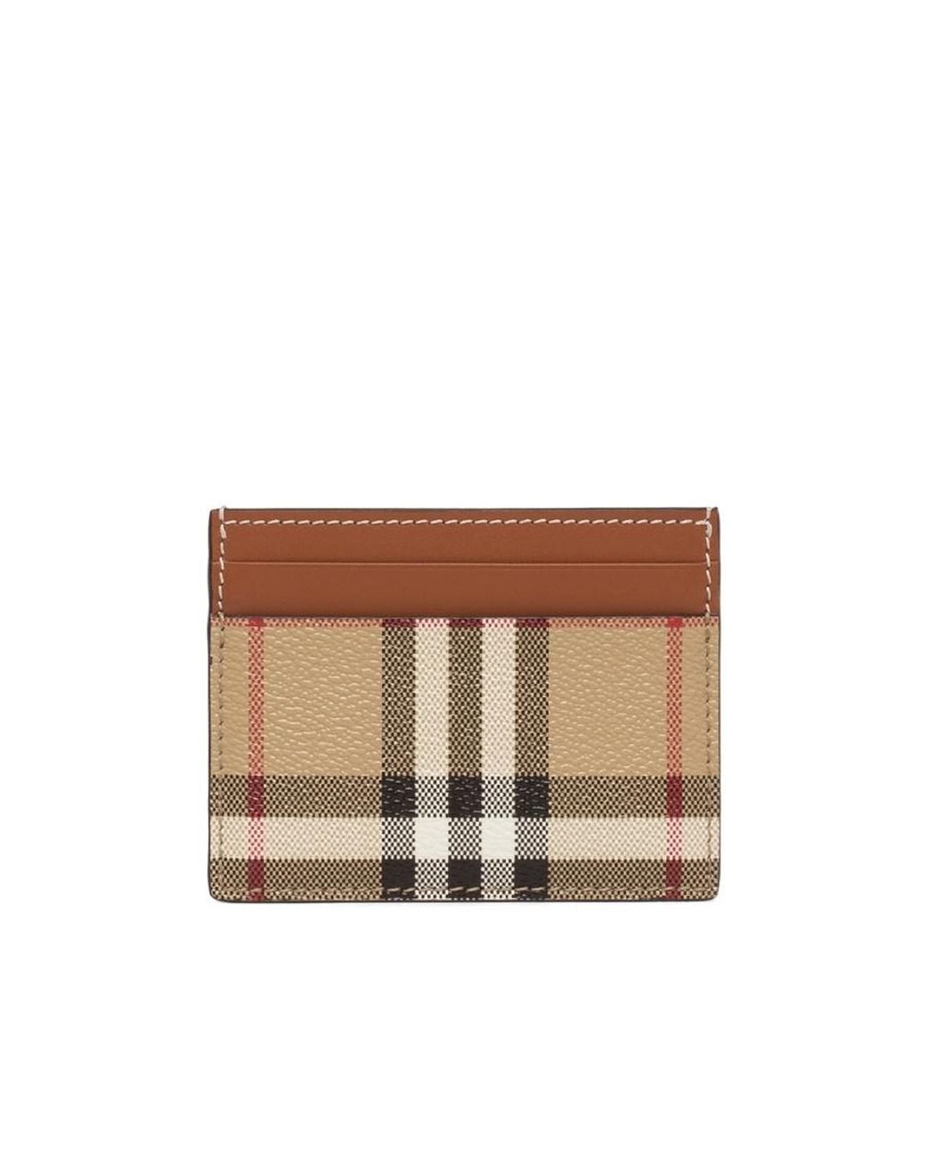 Burberry Brown Check-Printed Card Holder