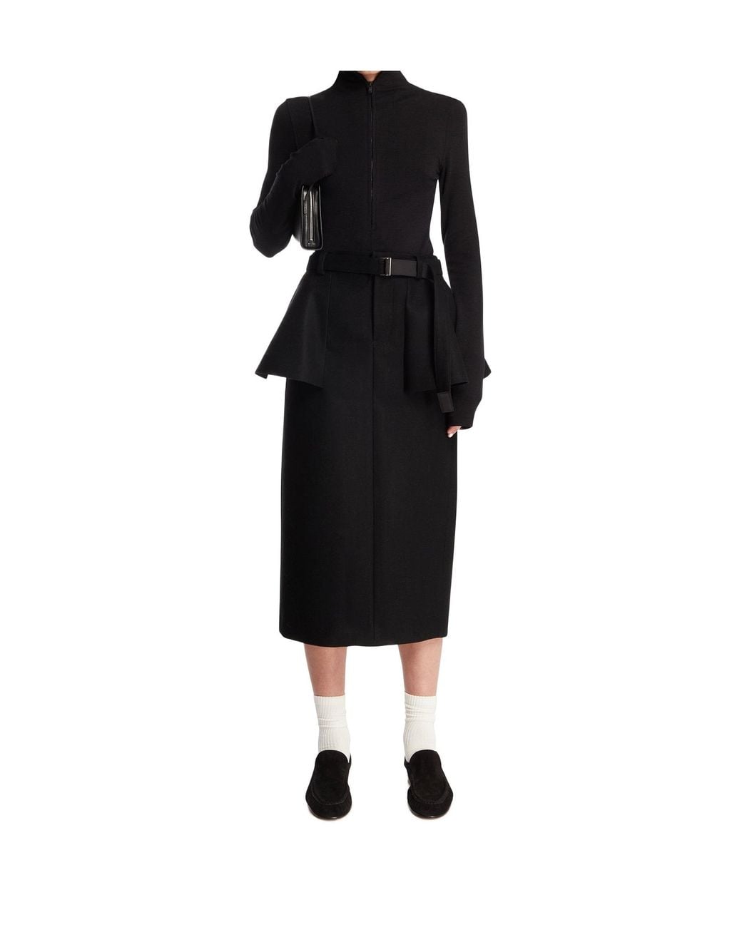 Sacai Black Belted Skirt