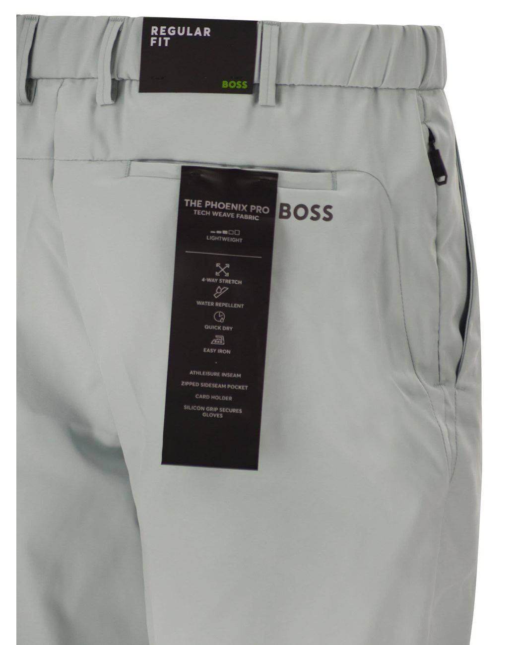 Boss Gray Boss Water-Repellent Finish Easy-Iron Shorts for men