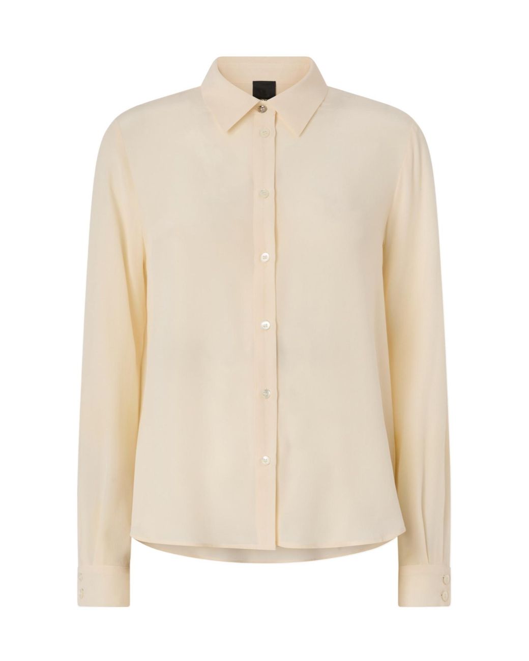 Pinko Natural Button Down Long Sleeved Satin Shirt