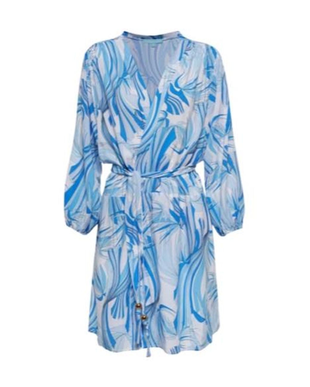 Melissa Odabash Blue Bethany Printed Minidress