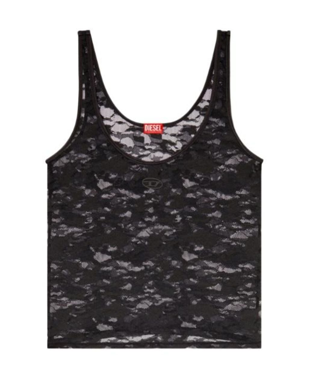 DIESEL Black Lily-Utlt Patterned Tank Top